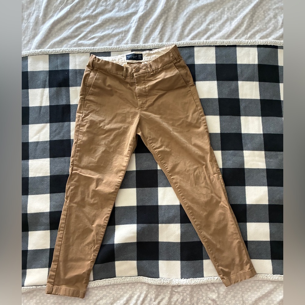 Abercrombie & Fitch Chino Pants Slim Taper Twill Stretch Tan 30x32